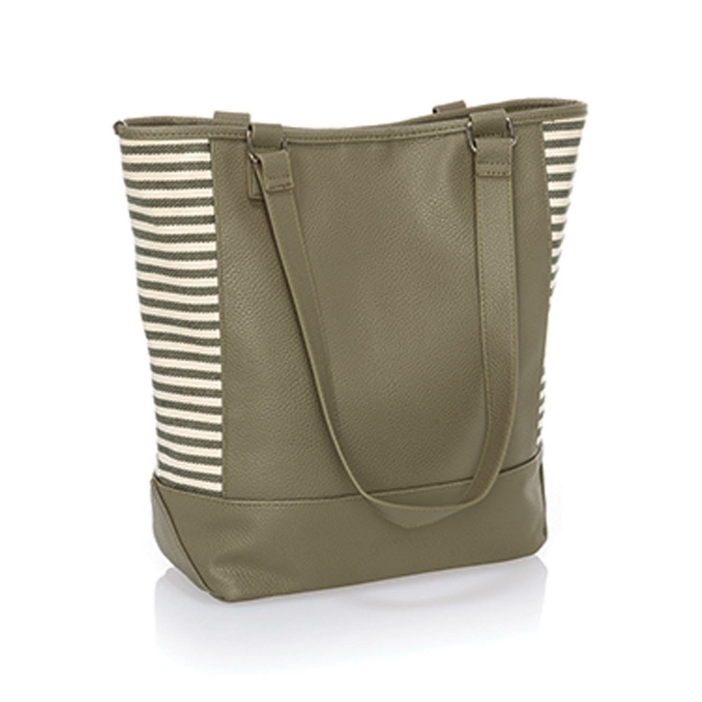 Thirty-One Color Block Tote Bag olive